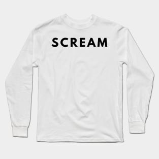 Scream. Minimalistic Halloween Design. Simple Halloween Costume Idea Long Sleeve T-Shirt